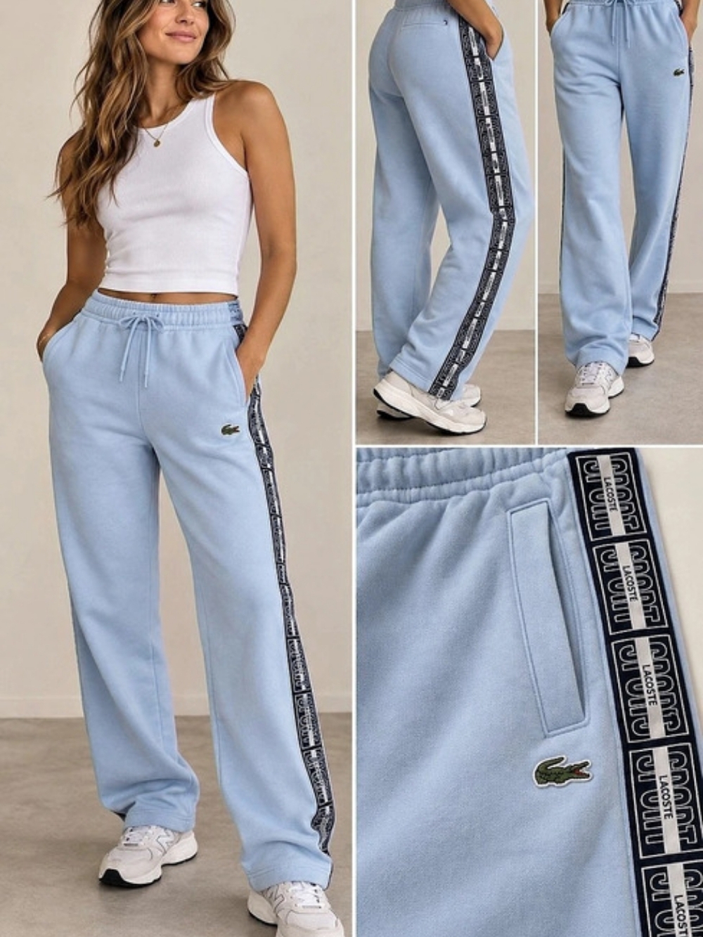 Lacoste Heritage Taped Logo Track Pants Blue